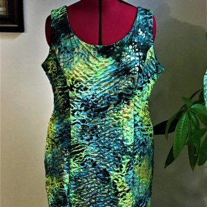 LACE Multi-colored Animal Print Pencil Dress/Size XL/Style R91